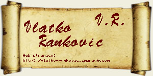 Vlatko Ranković vizit kartica